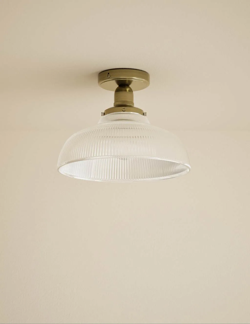 M&S Florence Flush Ceiling Light Antique Brass