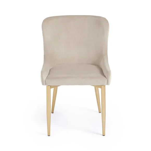 Montreal Set of 2 Dining Chairs, Mink Velvet 6