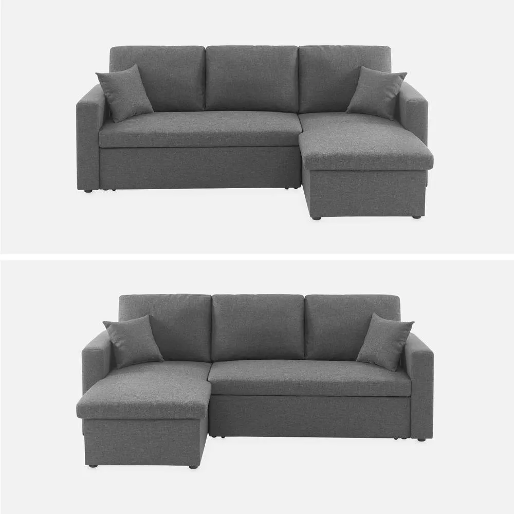 sweeek 3-seater Reversible Corner Sofa Bed With Storage in Grey 6