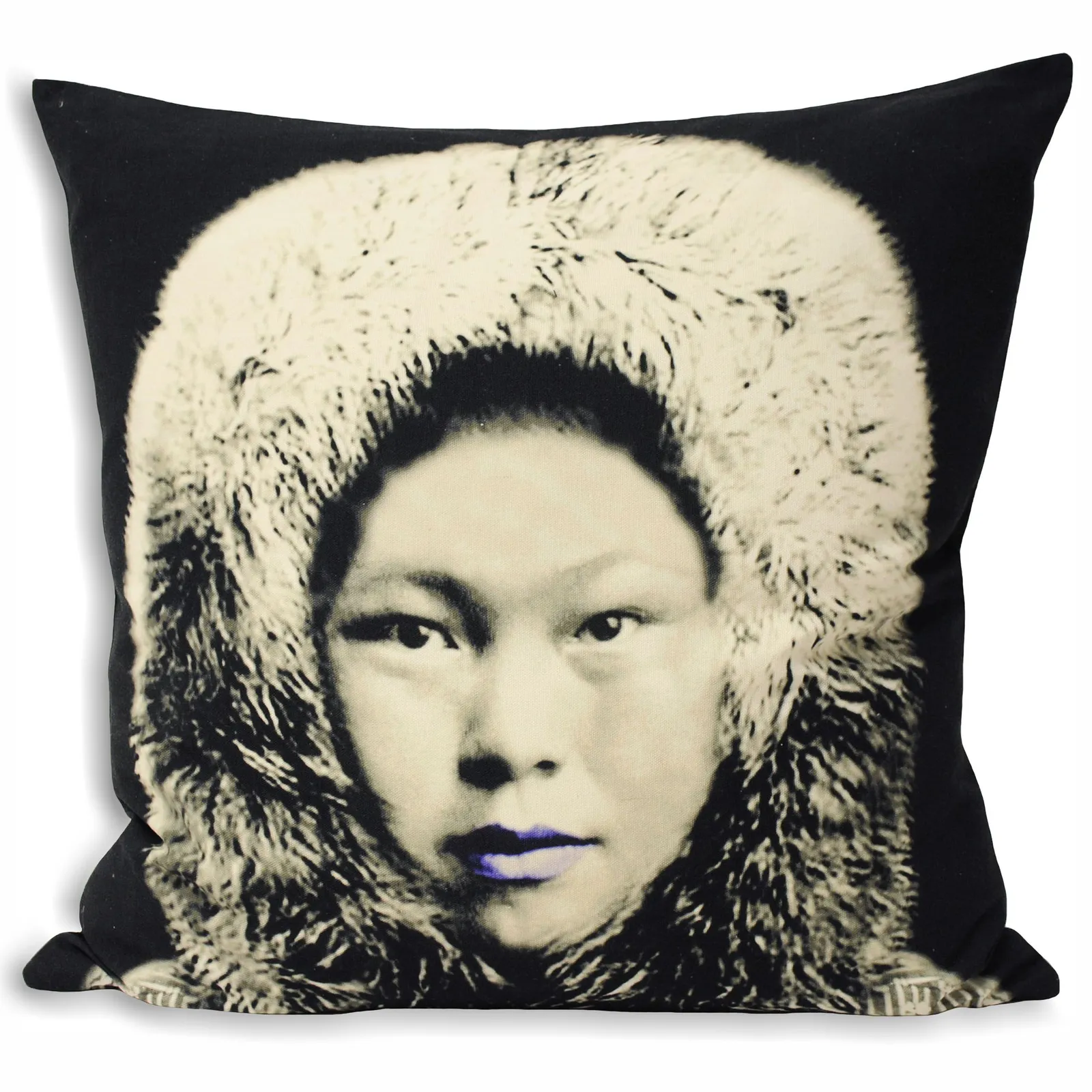 Paoletti Eskimo Photographic Print Cushion in Black