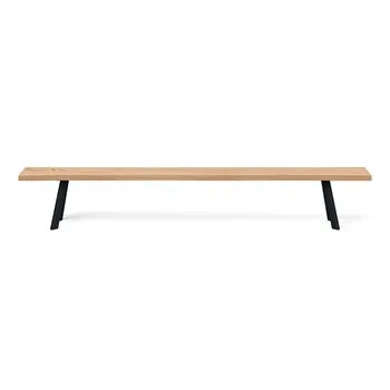 Heal's Madrid Bench 280x35cm Blonde Oak Natural Edge Filled