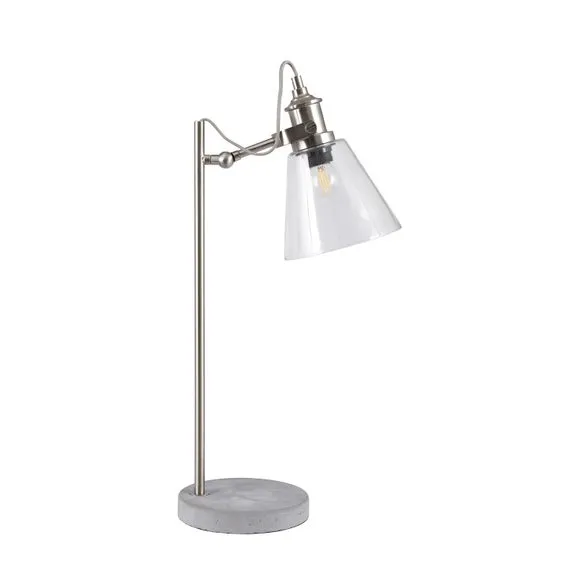 Chaplin Concrete & Brushed Chrome Table Lamp 6
