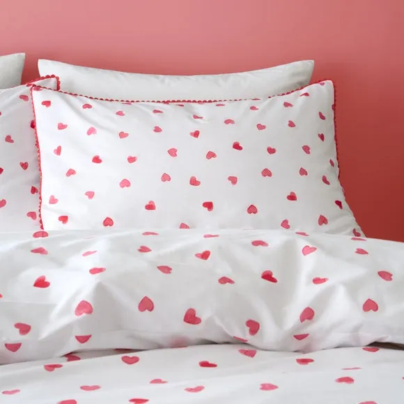 Red Hearts 100% Cotton Duvet Cover and Pillowcase Set 2