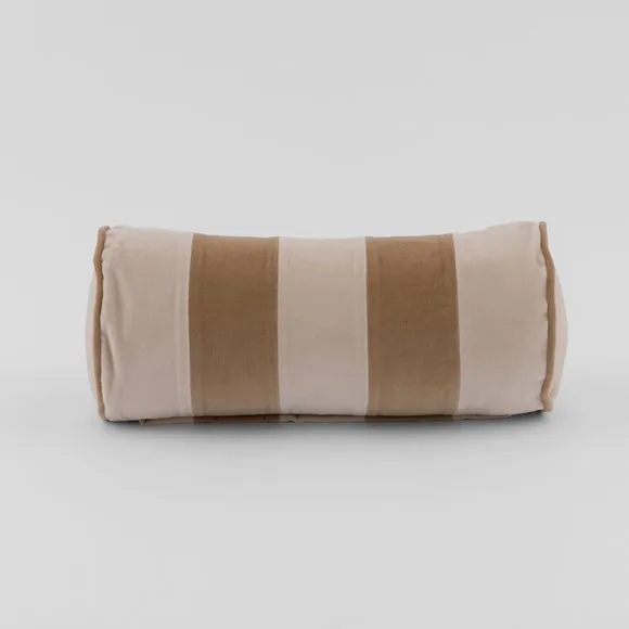 Clara Striped Cotton Velvet Bolster Cushion 3