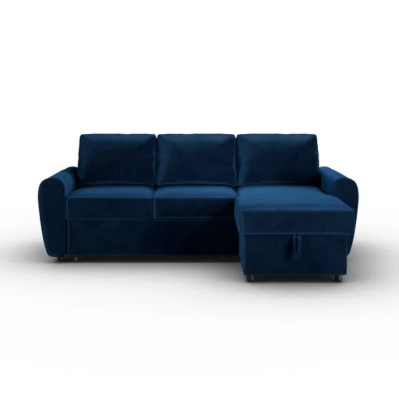 Layton Velvet Corner Trundle Storage Sofa Bed 6