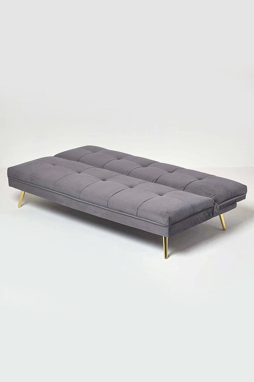 Homescapes Laurie Velvet Click Clack Sofa Bed in Dark Grey 3