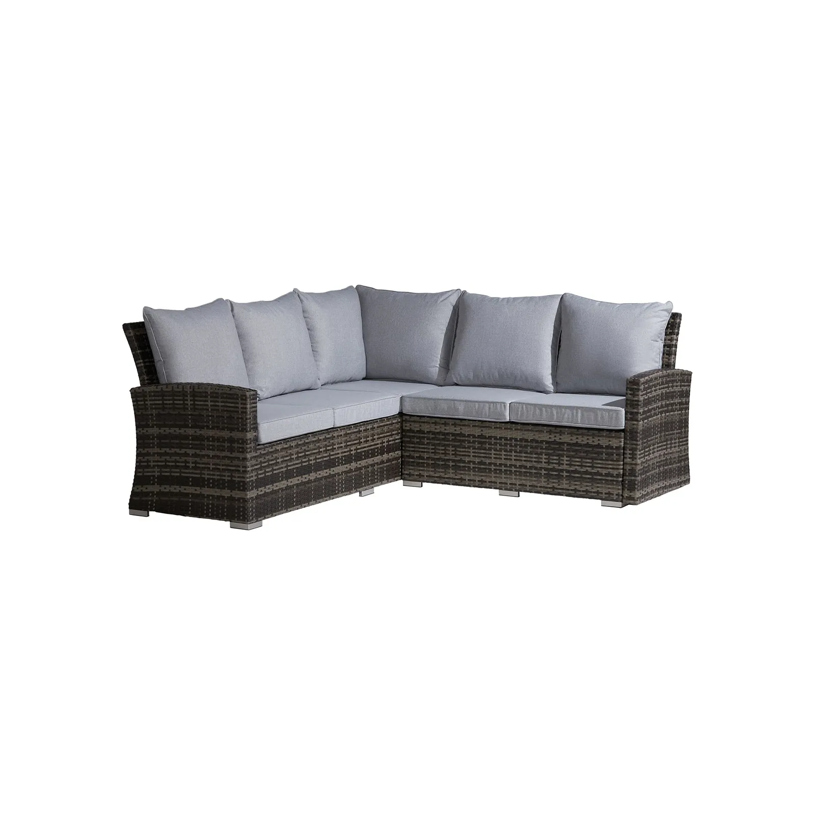 Sintra Corner Dining Set With Firepit, Rattan, Grey | Barker & Stonehouse 6