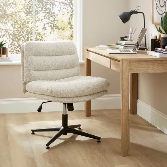 Bertha Tonal Boucle Wide Criss Cross Office Chair 1