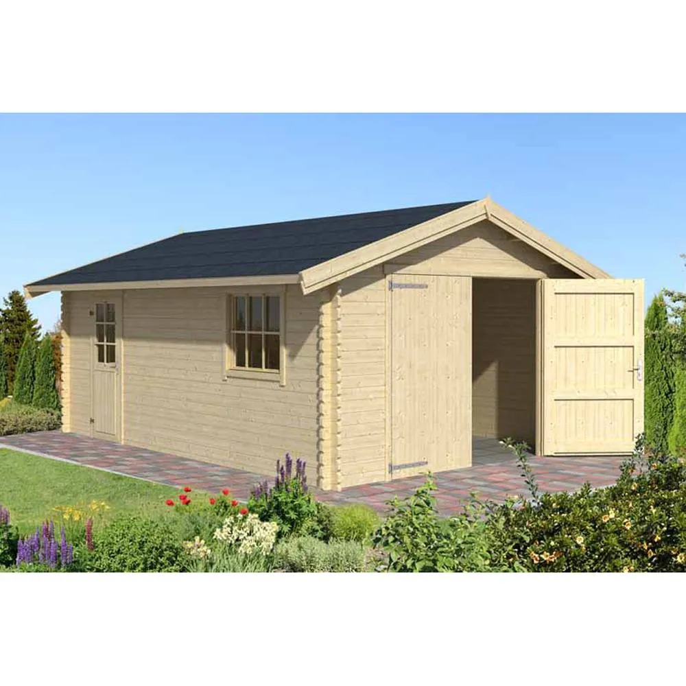 Lasita Maja Ltd Yarik 540-Log Cabin, Garden Room, Home Office - L473.7xW583xH273.6 cm in Light Tan