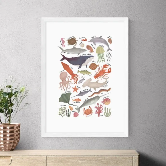 East End Prints Ocean Life Chart by Kid of the Village 1