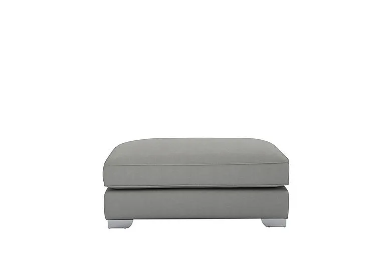 Isobel Rectangular Footstool - Earl Grey with Chrome Feet