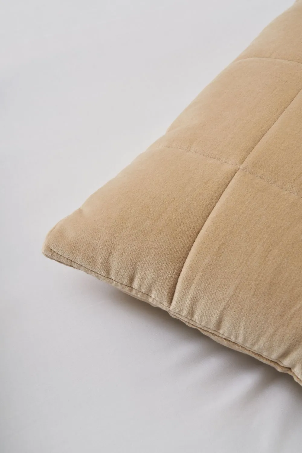BHS Square Stitch Quilted Cushion in Beige 2
