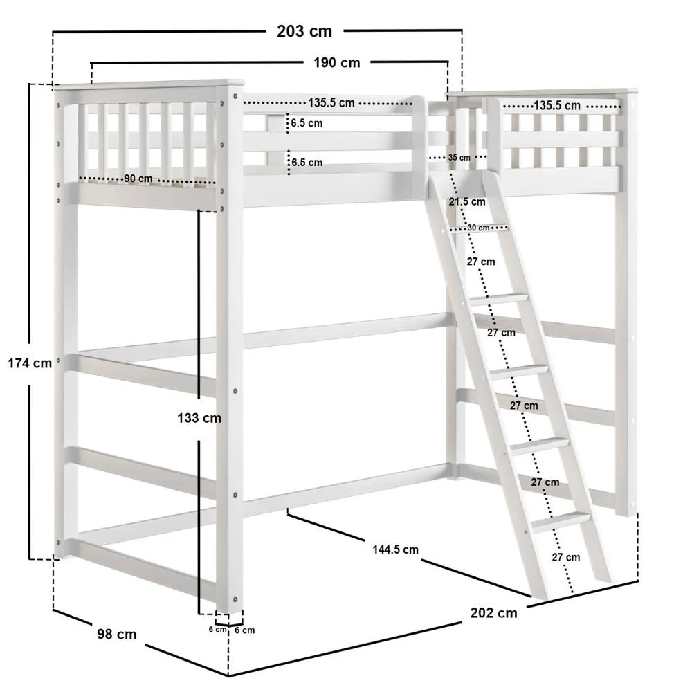 Flair Jules High Sleeper White 5