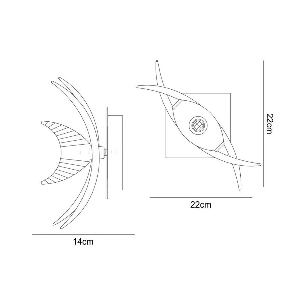 Netlighting Eclipse Wall Lamp Switched 1 Light G9 Black Chrome 2