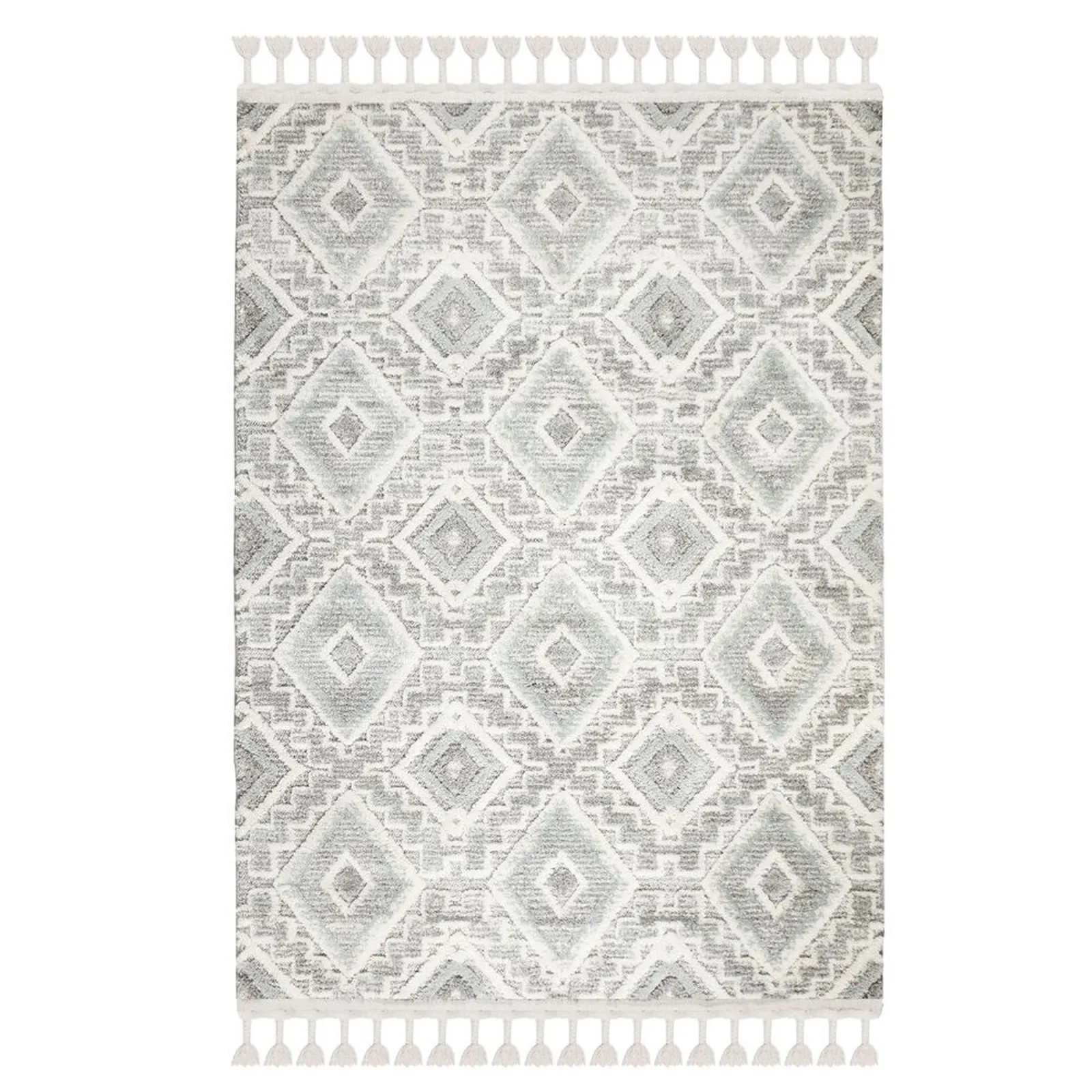 Victoria Geometric Rug Grey and White
