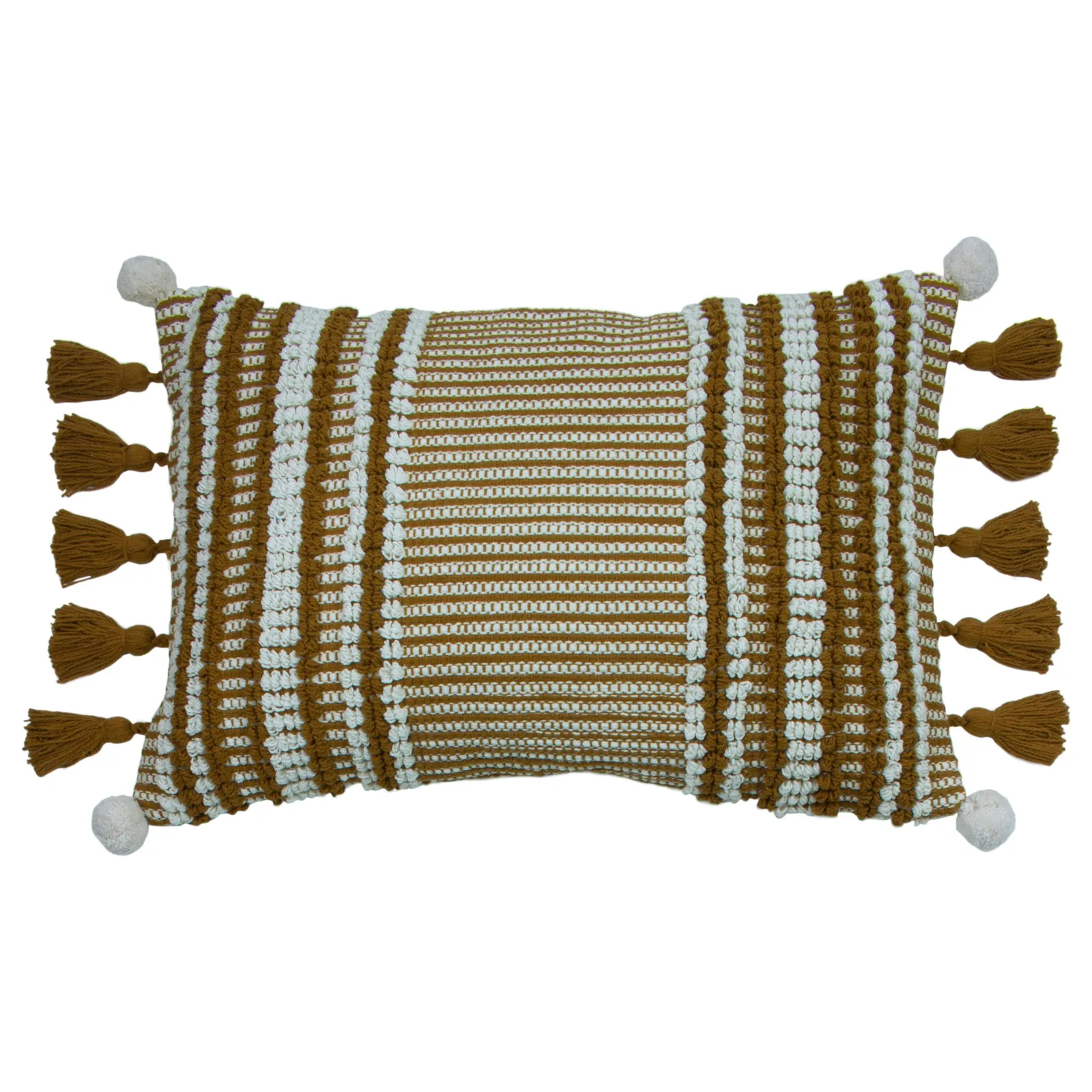 Furn Lotta Geometric Tasselled Cushion in Orange