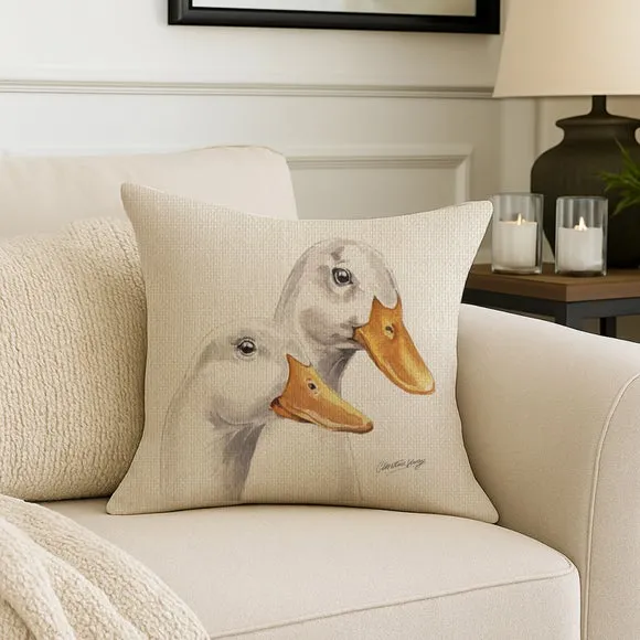 Christine Varley Ducks Square Cushion