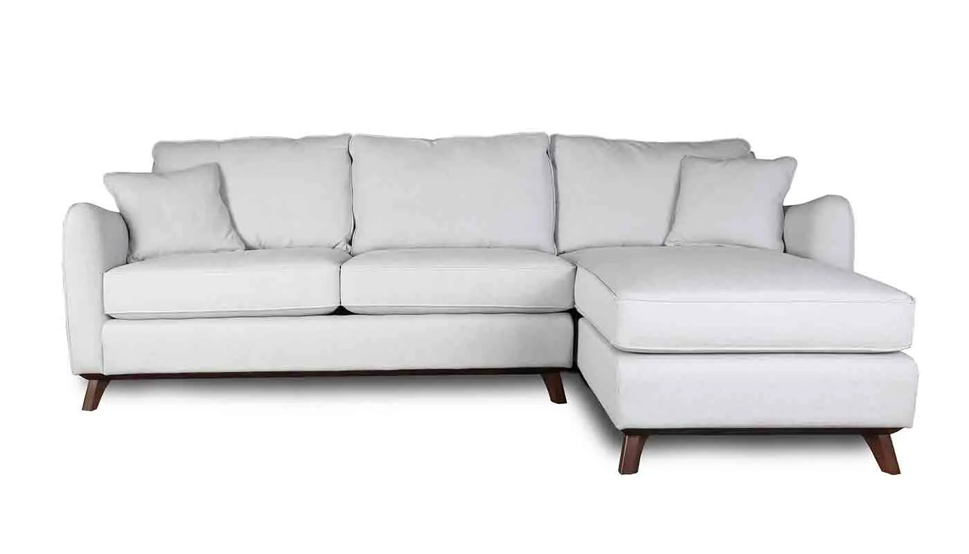 Heal's Ravello RHF Corner Sofa Melton Wool Shale Walnut
