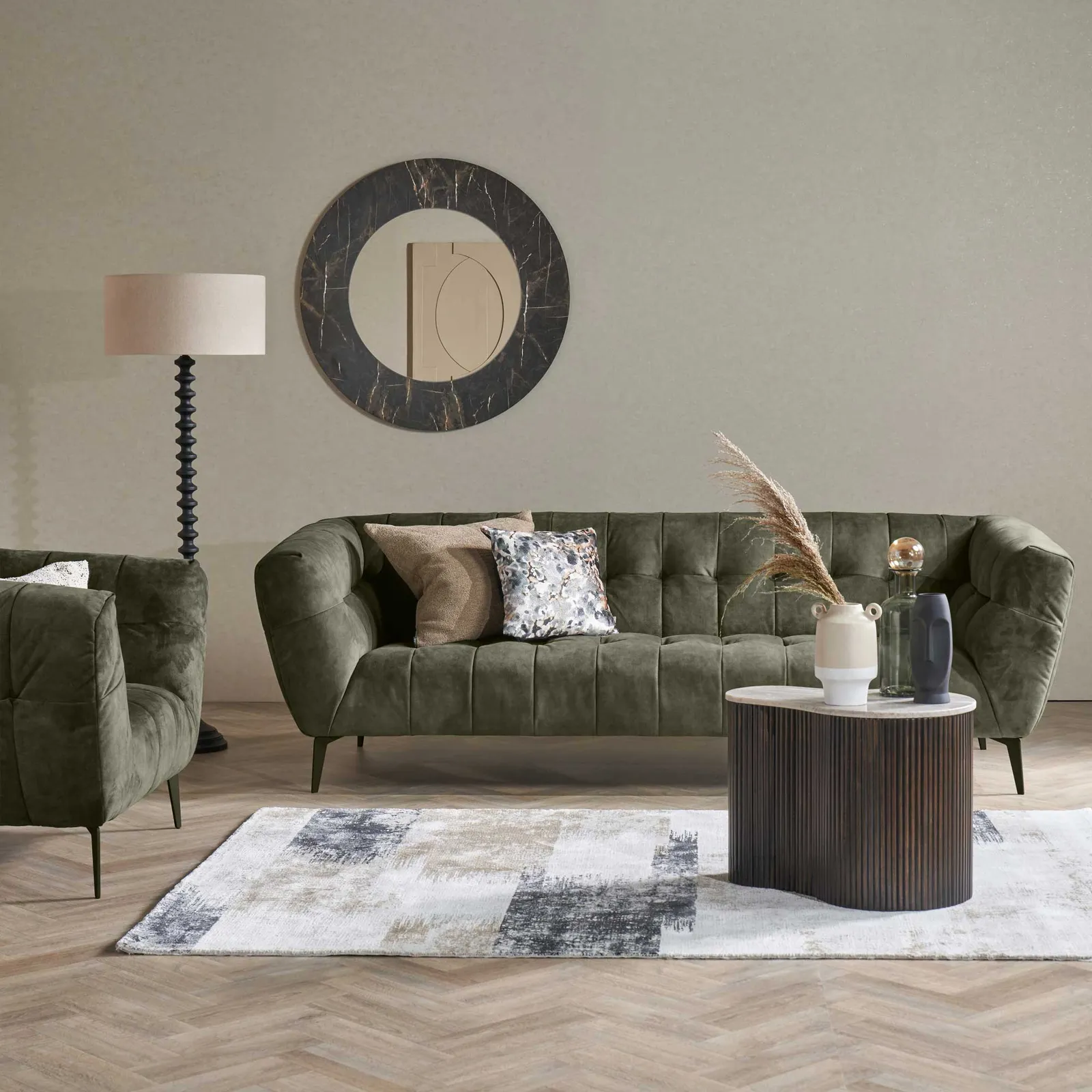 Azalea 3 Seater Sofa, Green Fabric | Barker & Stonehouse 2
