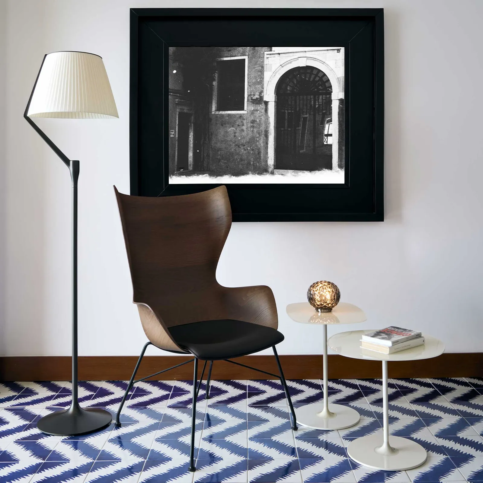 Kartell Angelo Stone Floor Lamp 42X173 Titanium, Black | Barker & Stonehouse 2