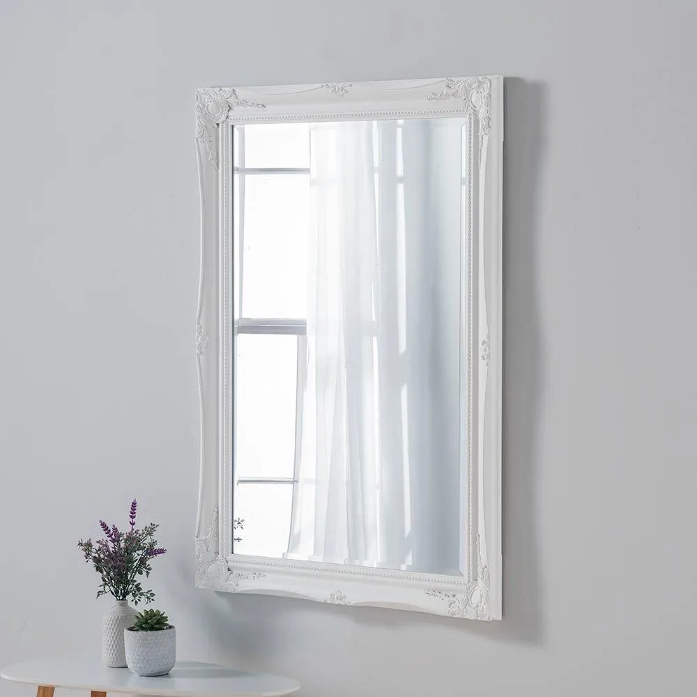 Yearn Mirrors French Style Carved Mirror White 116x90cm 4
