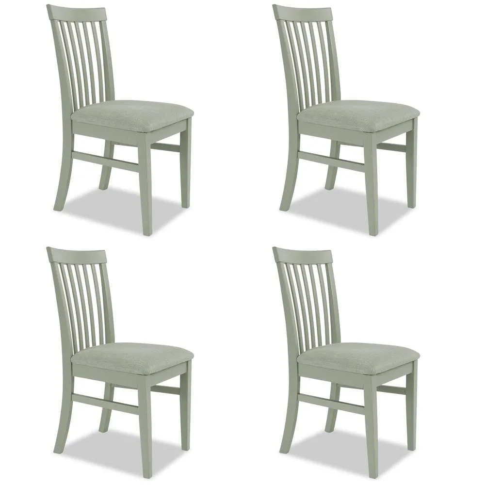 Statement Furniture Florence Highback Upholstered Chairs Set of 4 in Light Green 1