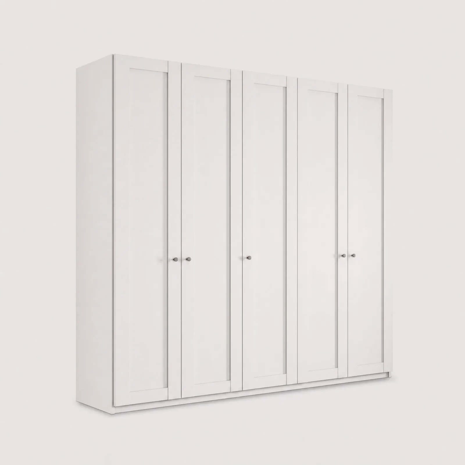 Varese 5 Door Carcase Colour Hinged Wardrobe 250Cm, White | Barker & Stonehouse 1