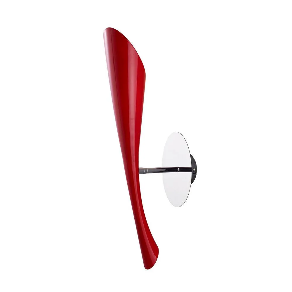 Netlighting Pop Wall Lamp Switched 1 Light E27 Gloss Red Polished Chrome