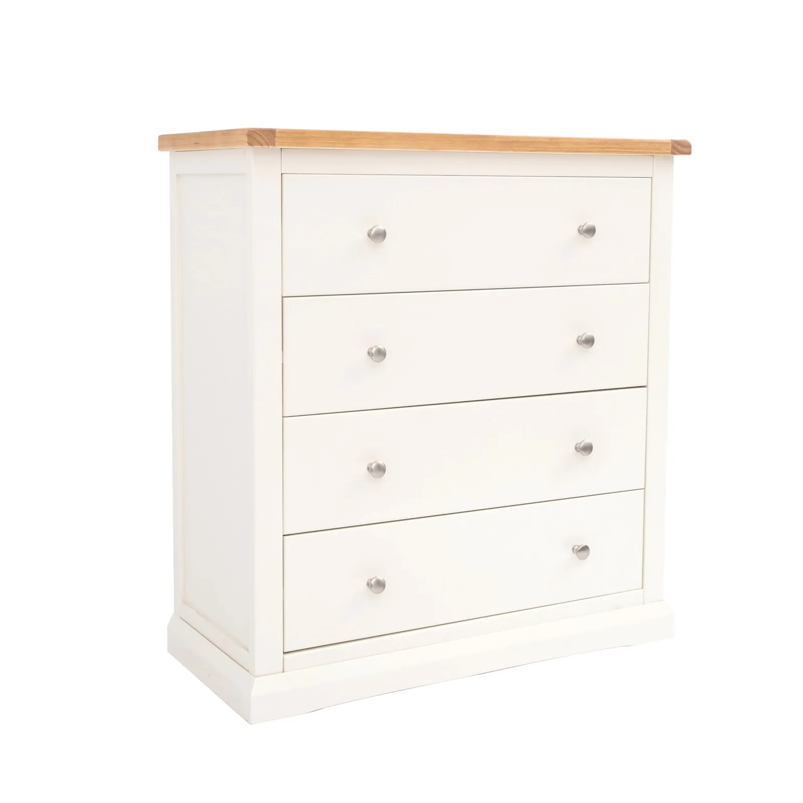Cabinet Bits Castelli 4 Drawer Chest of Drawers Chrome Knob in Off-White 2