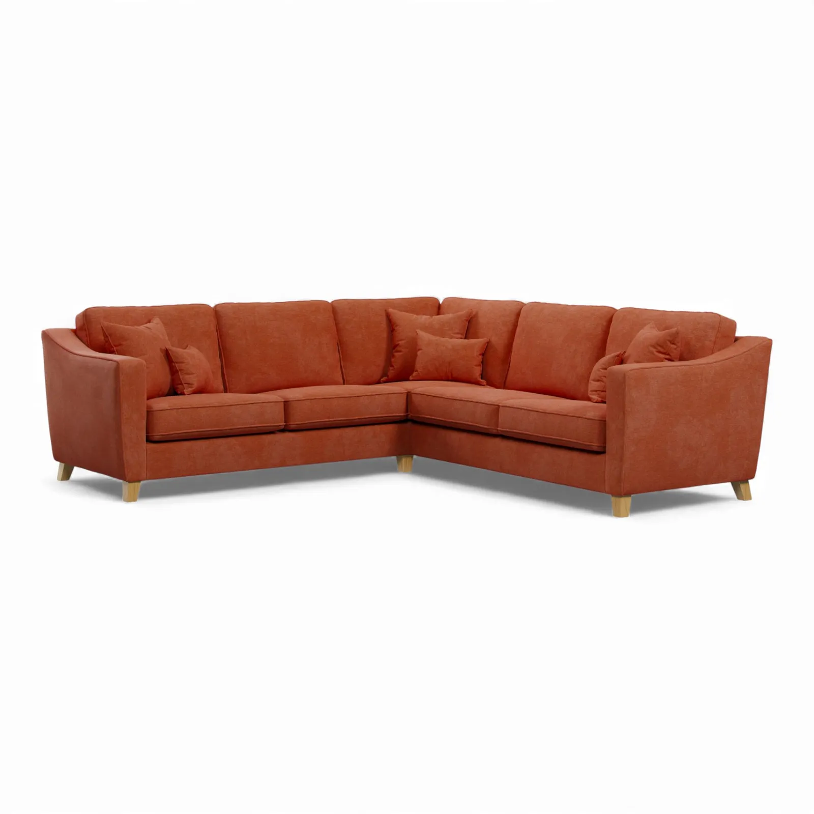 The Great Sofa Company Jackson Large Chenille Corner Sofa in Terracotta 2