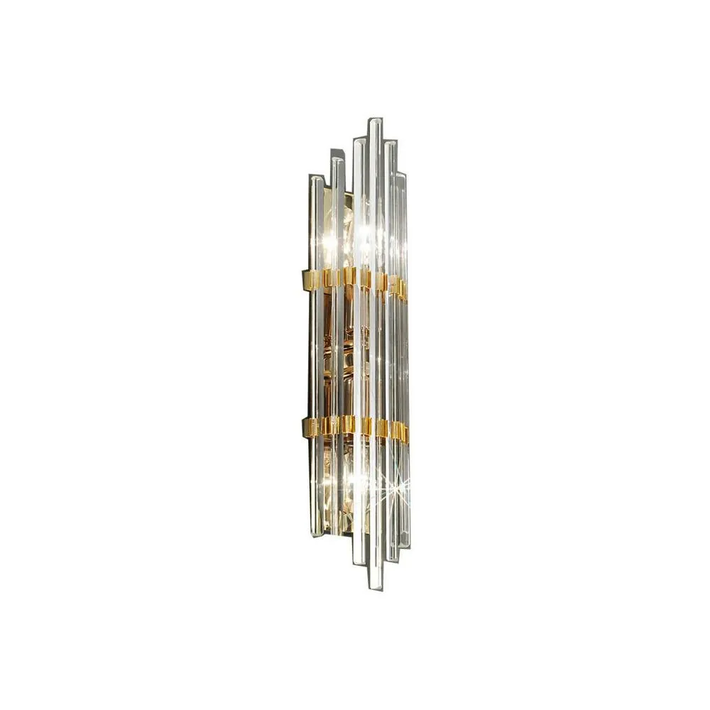 Netlighting Ontario Lifestyle Crystal Wall Light Polished Gold 2x E14