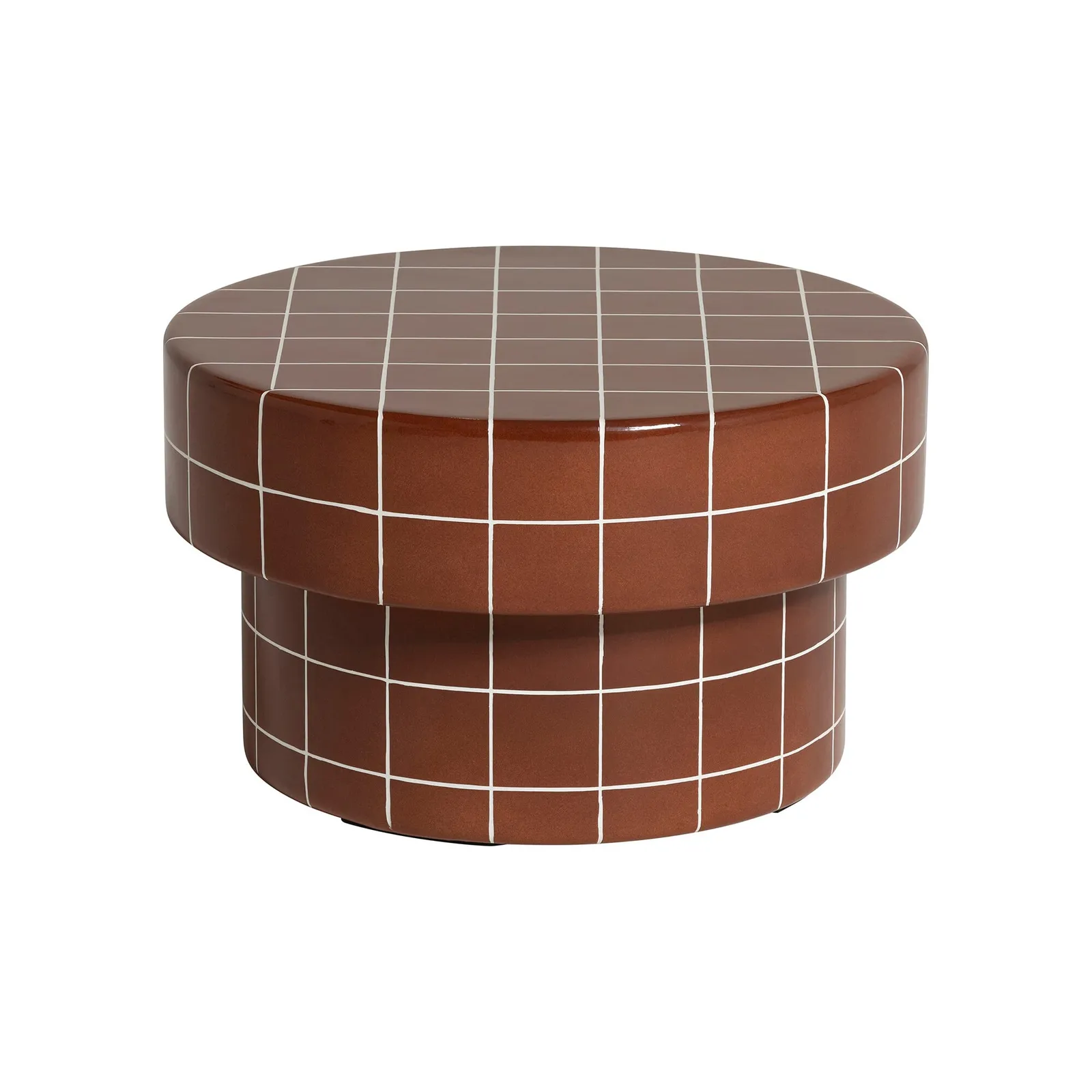 Rico Tiled Round Coffee Table, Round, Red | Barker & Stonehouse 3