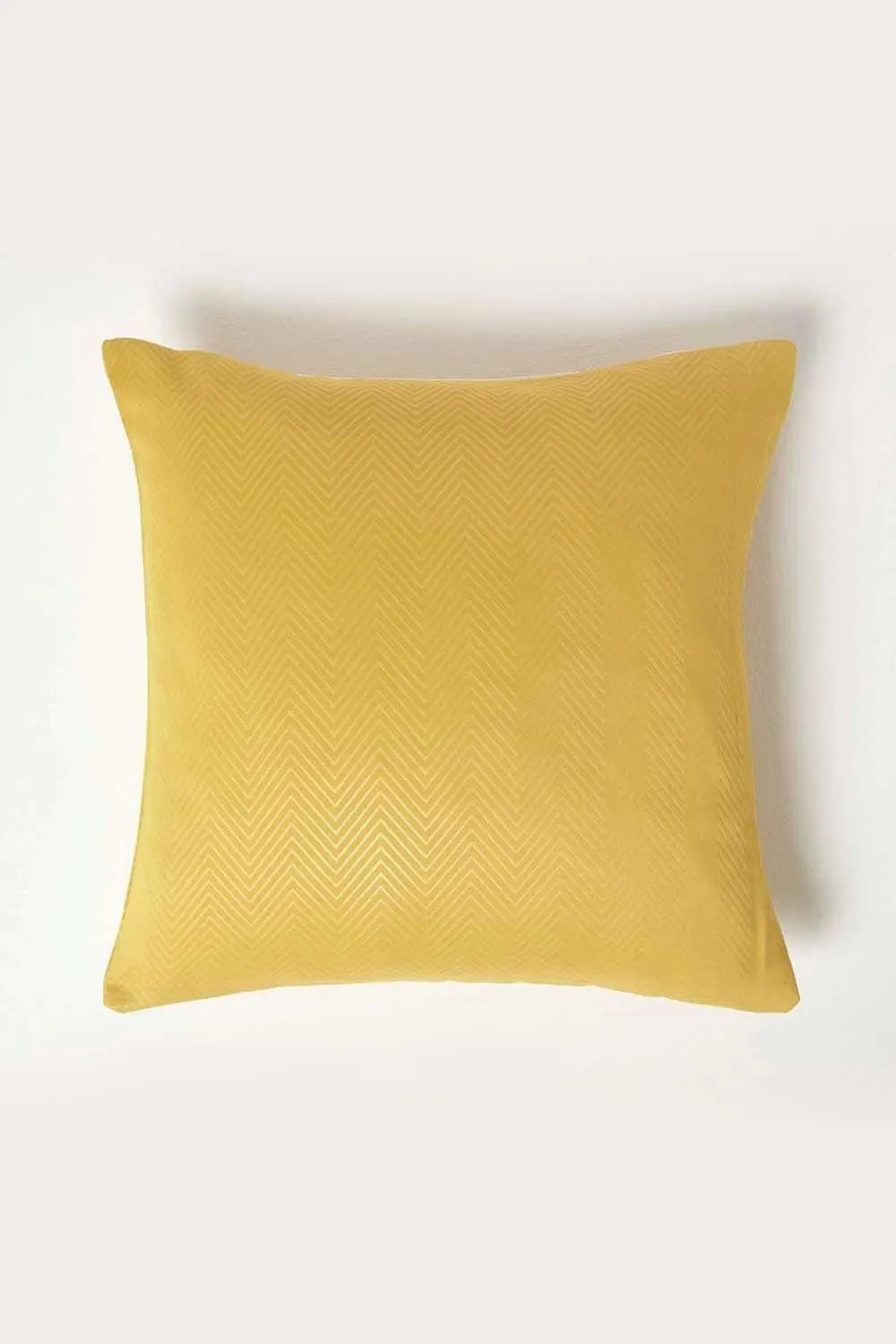 Homescapes Herringbone Cushion Cover in Mustard 1