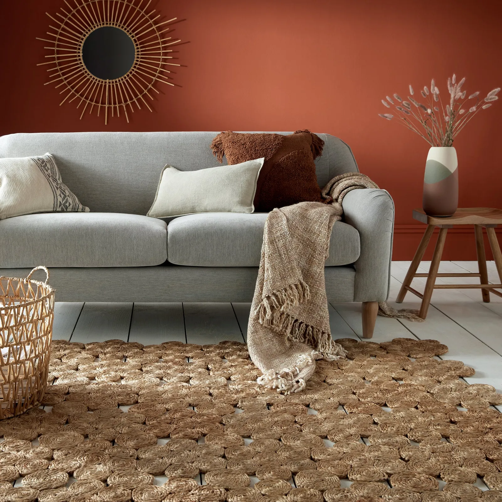 Swirl Handmade Jute Rug Brown