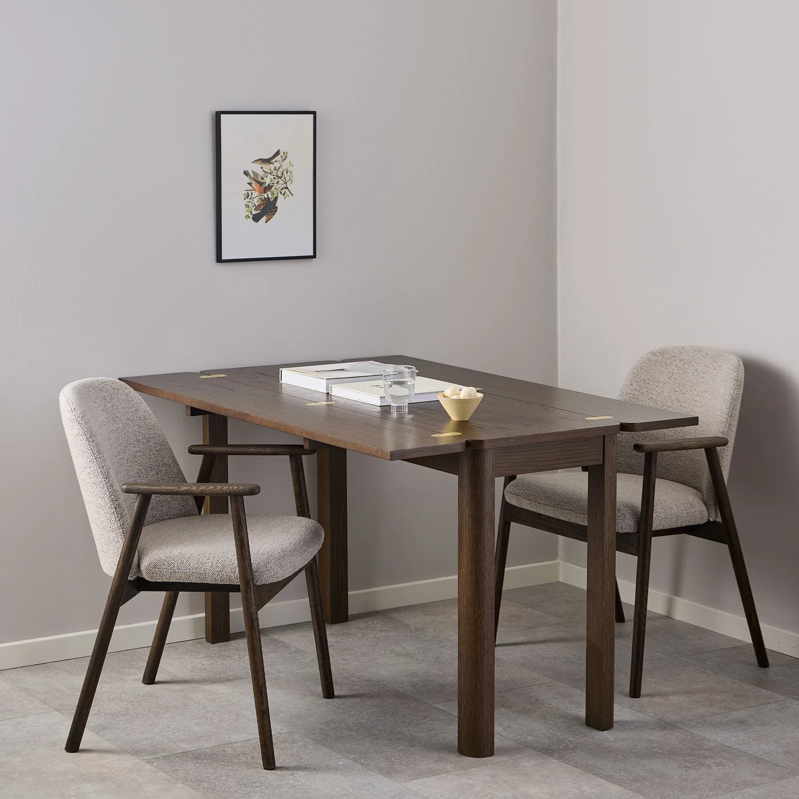 Furniture To Go Leo Dining Chairs With Armrest in Monza Fabric Beige Set of 2 4