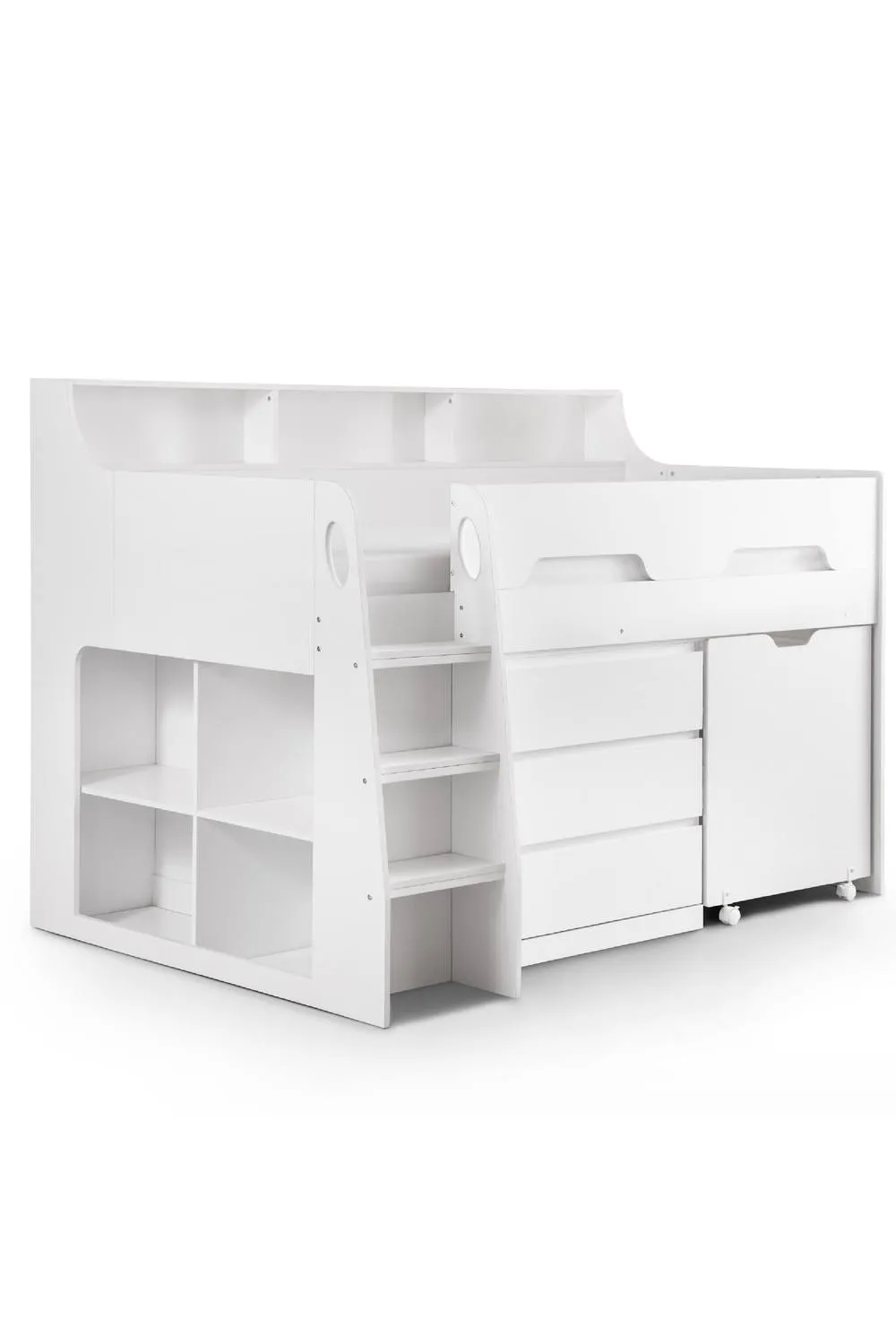 Julian Bowen Jupiter Midsleeper Cabin Bed with Desk in White 2