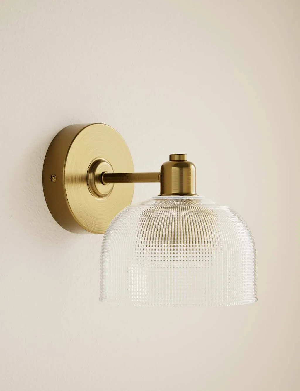 M&S Reeded Glass Wall Light Antique Brass