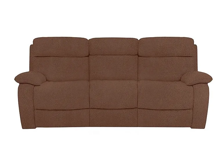 Moreno 3 Seater Fabric Power Recliner Sofa with Power Headrests - Hazelnut