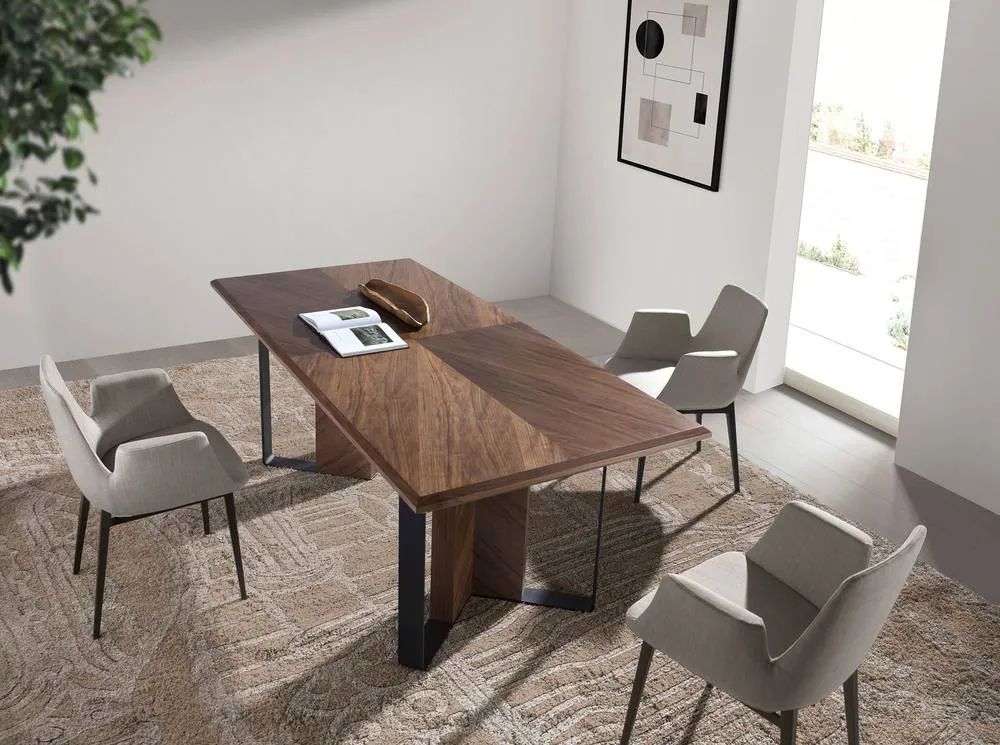 Angel Cerda Grey Fabric Dining Chair with Armrests, Black Steel 6