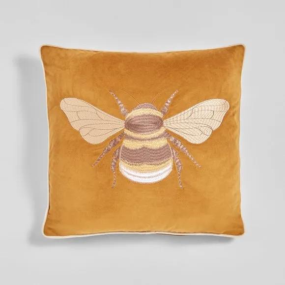Embroidered Bee Square Cushion 3