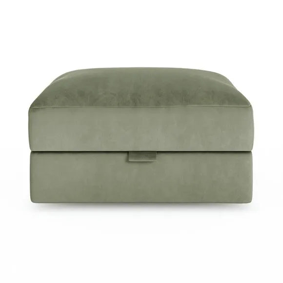 Hattie Matte Plush Velvet Storage Footstool 5