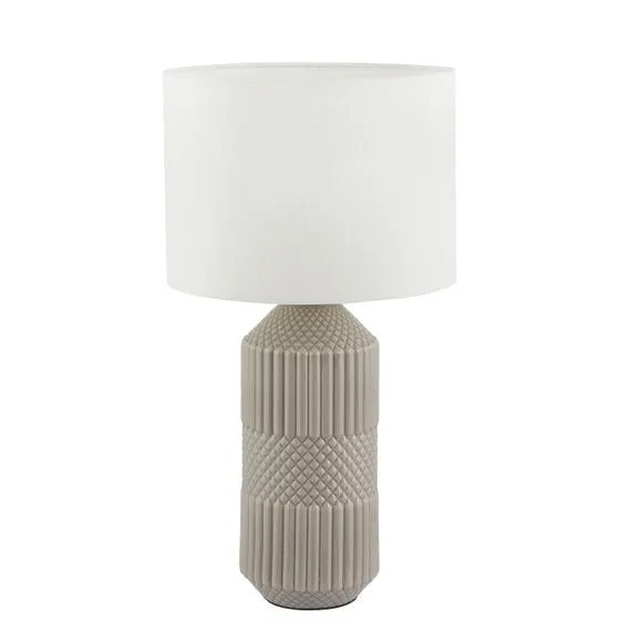 Meribel Tall Geo Textured Ceramic Table Lamp 2