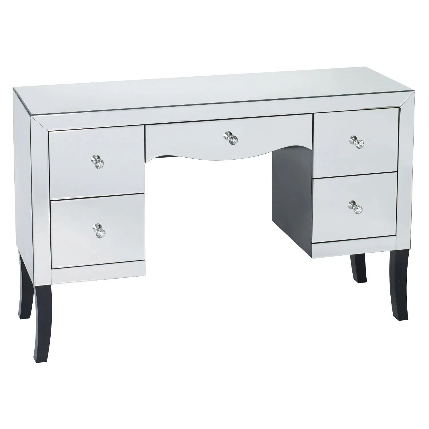 Valentina 5 Drawer Dressing Table - Silver Silver