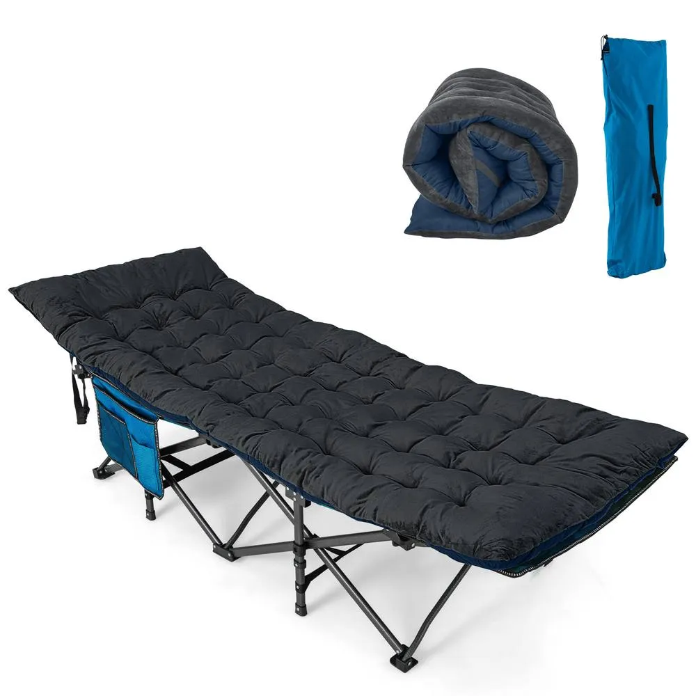 Costway 190 x 70 x 7cm Folding Lounge Chair Cushion Thickened Recliner Cushion in Grey 3