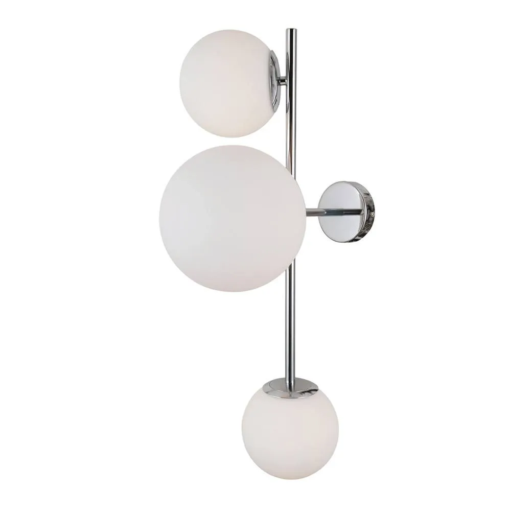 Netlighting Vailante Modern 3 Light Wall Lamp E27+E14 in Silver 2