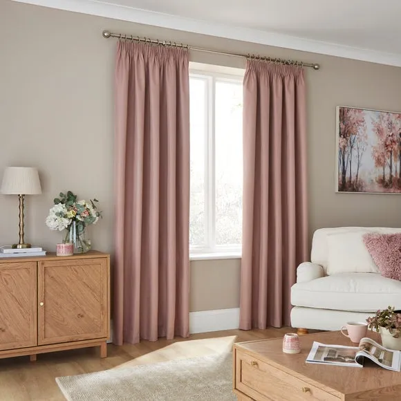 Rotterdam Herringbone Blackout Pencil Pleat Curtains 2