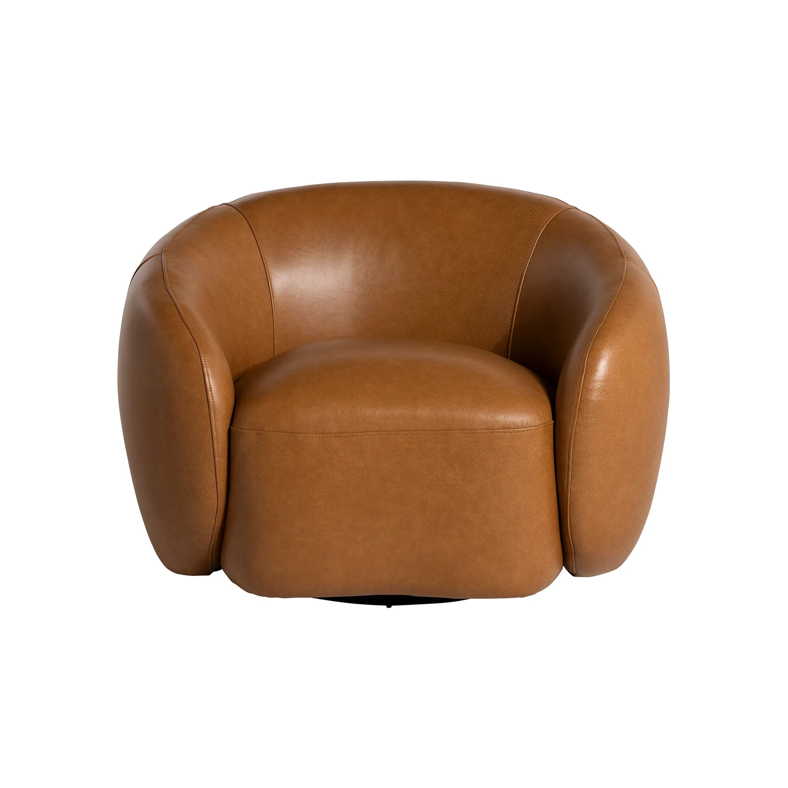 Gardin Swivel Armchair, Brown Leather | Barker & Stonehouse 3