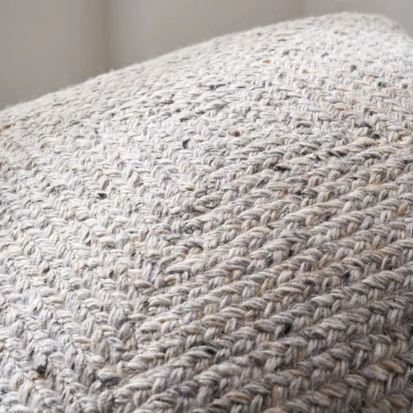 Set of 3 Warm Grey Tweed Square Scatter Cushions 4