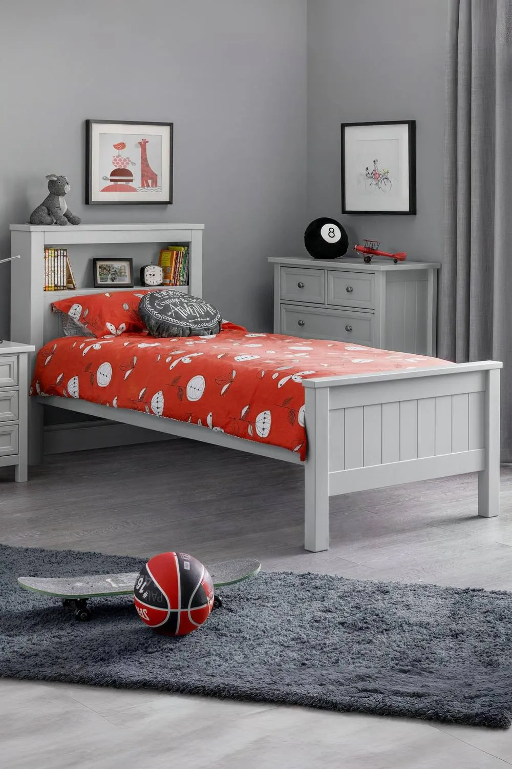 Julian Bowen Maine Bookcase Bed in Grey 1