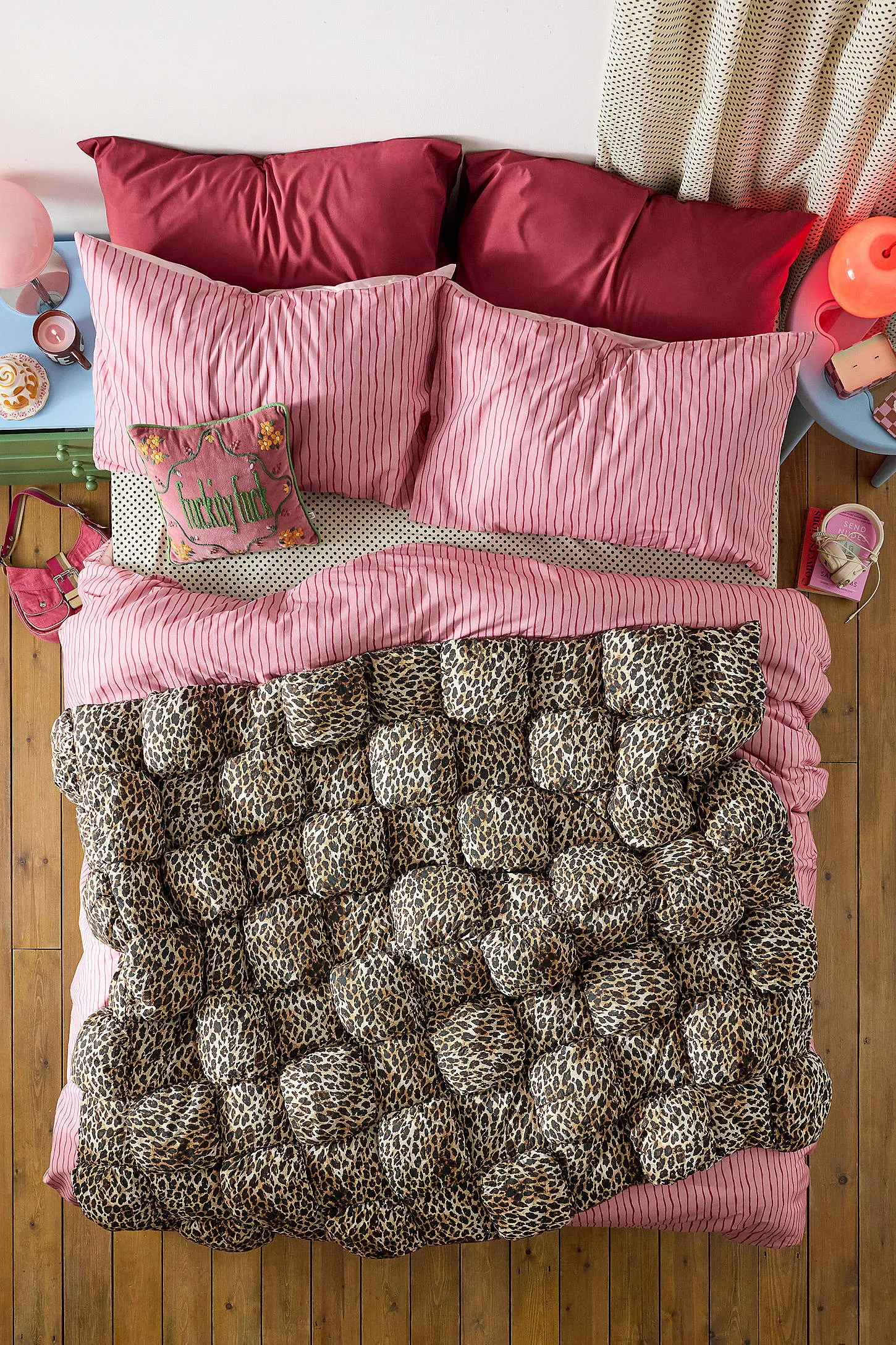 Leopard Sherpa Puff Throw 2
